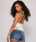 With fun and flirty details, Festive In Fringe Halter Top shows off your unique style for a trendy outfit for the summer season!