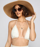 With fun and flirty details, Crochet Cutie Triangle Crop Top shows off your unique style for a trendy outfit for the summer season!