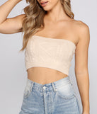 With fun and flirty details, She's A Trendsetter Cable Knit Crop Top shows off your unique style for a trendy outfit for the summer season!