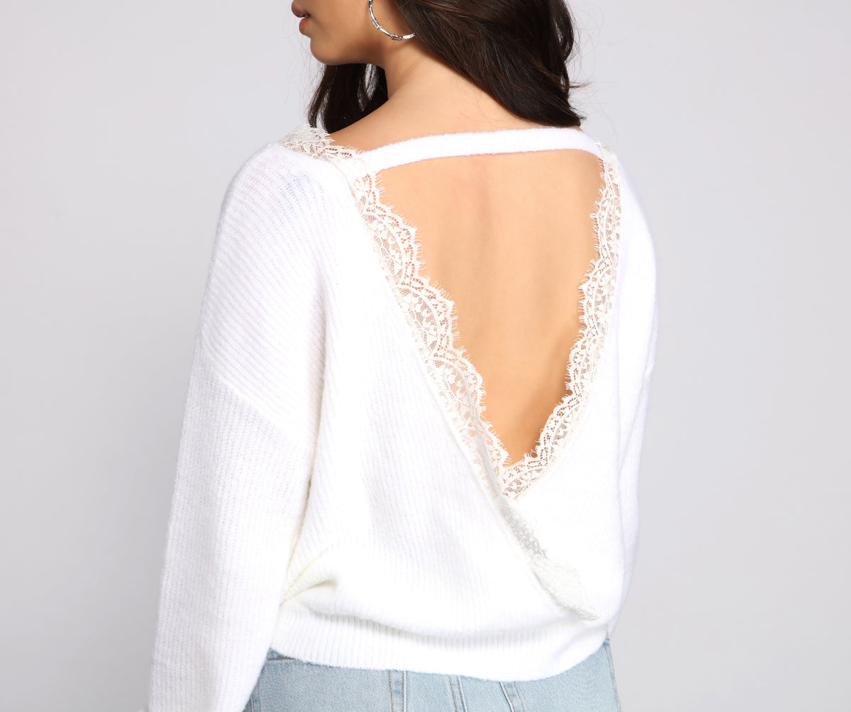Keeping Knit Chic Lace Sweater