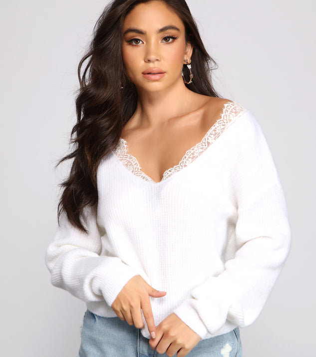 Keeping Knit Chic In Lace Sweater | Windsor