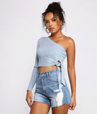 With fun and flirty details, Tied To Basics One Shoulder Crop Top shows off your unique style for a trendy outfit for the summer season!