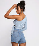 With fun and flirty details, Tied To Basics One Shoulder Crop Top shows off your unique style for a trendy outfit for the summer season!