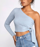 With fun and flirty details, Tied To Basics One Shoulder Crop Top shows off your unique style for a trendy outfit for the summer season!