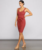 Slay In Style Ribbed Scoop Neck Midi Dress