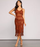 Boho-Chic Crochet Midi Dress is a trendy pick to create 2023 festival outfits, festival dresses, outfits for concerts or raves, and complete your best party outfits!