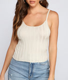 With fun and flirty details, Keeping Knit Real Ribbed Knit Cami shows off your unique style for a trendy outfit for the summer season!