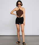 With fun and flirty details, Crochet Knit Handkerchief Crop Top shows off your unique style for a trendy outfit for the summer season!