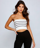You’ll look stunning in the Timeless Chic Striped Tube Top when paired with its matching separate to create a glam clothing set perfect for a New Year’s Eve Party Outfit or Holiday Outfit for any event!