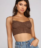 With fun and flirty details, Living In Luxe Lurex Bustier shows off your unique style for a trendy outfit for the summer season!