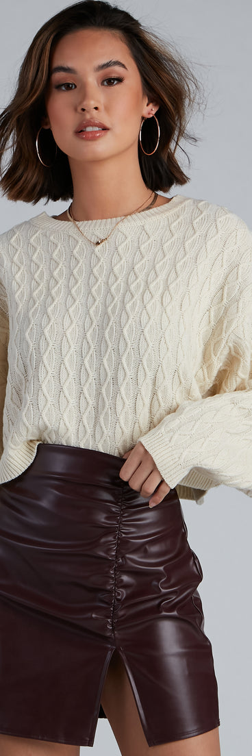 The trendy Pumpkin Spice Cable Knit Sweater is the perfect pick to create a holiday outfit, new years attire, cocktail outfit, or party look for any seasonal event!