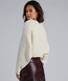 With fun and flirty details, Pumpkin Spice Cable Knit Sweater shows off your unique style for a trendy outfit for the summer season!