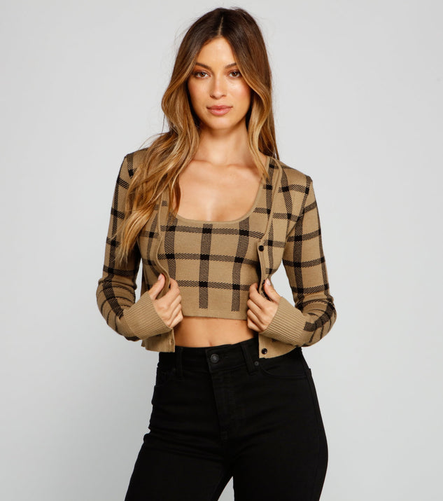 You’ll look stunning in the Plaid Daze Cropped Cardigan when paired with its matching separate to create a glam clothing set perfect for parties, date nights, concert outfits, back-to-school attire, or for any summer event!