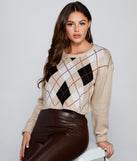 With fun and flirty details, Seasons Change Argyle Crop Sweater shows off your unique style for a trendy outfit for the summer season!