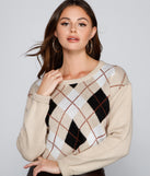 With fun and flirty details, Seasons Change Argyle Crop Sweater shows off your unique style for a trendy outfit for the summer season!