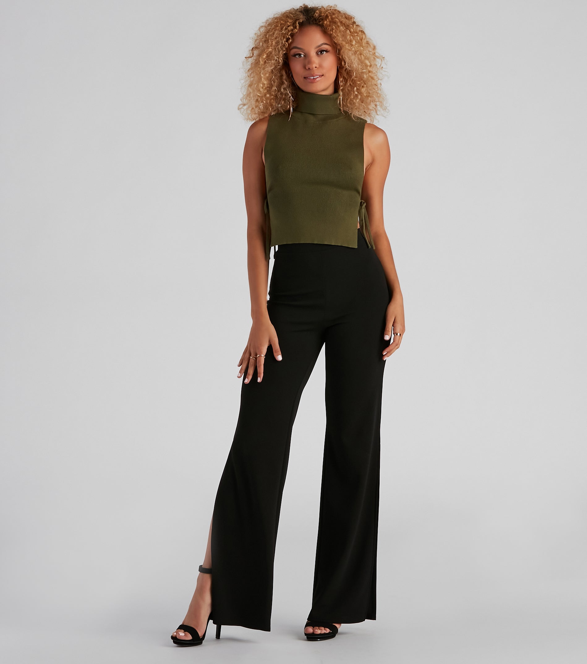 Side Ties Turtleneck Sweater Top | Windsor
