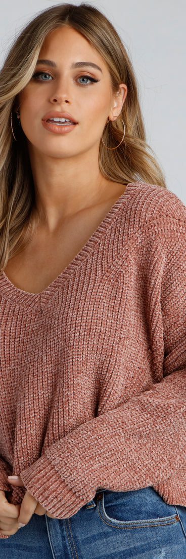 With fun and flirty details, One And Only Chenille Sweater shows off your unique style for a trendy outfit for the summer season!