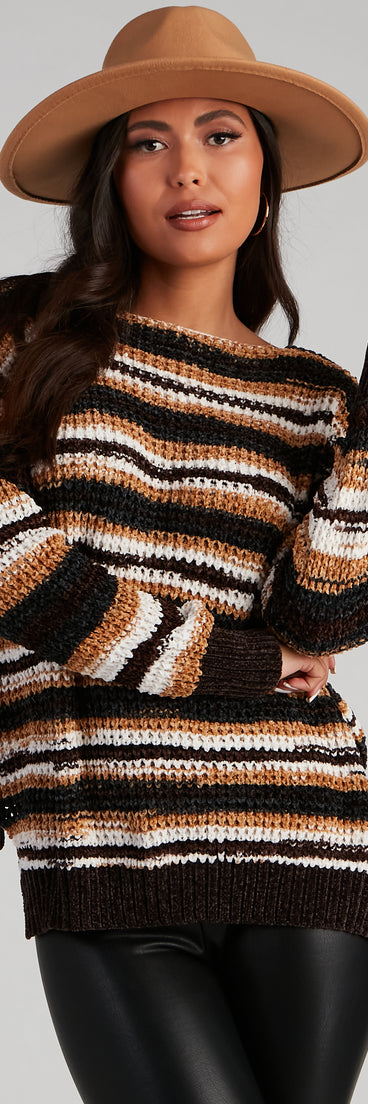 With fun and flirty details, Chill Days Chenille Striped Sweater shows off your unique style for a trendy outfit for the summer season!