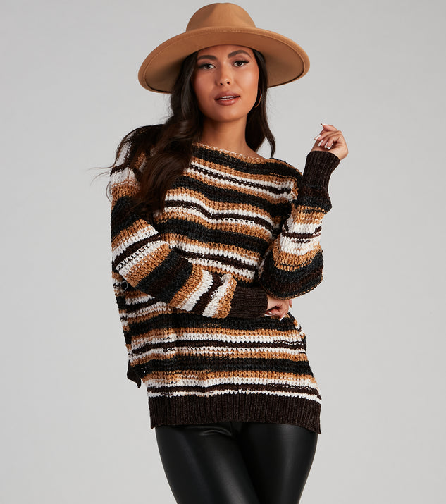 With fun and flirty details, Chill Days Chenille Striped Sweater shows off your unique style for a trendy outfit for the summer season!