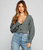 With fun and flirty details, Stylishly Cozy Cable Knit Cropped Cardigan shows off your unique style for a trendy outfit for the summer season!