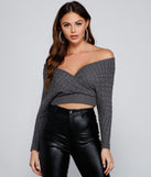 With fun and flirty details, Cute Chills Surplice Crop Sweater shows off your unique style for a trendy outfit for the summer season!