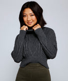 The trendy Layer On The Cozy Cable Knit Sweater is the perfect pick to create a holiday outfit, new years attire, cocktail outfit, or party look for any seasonal event!