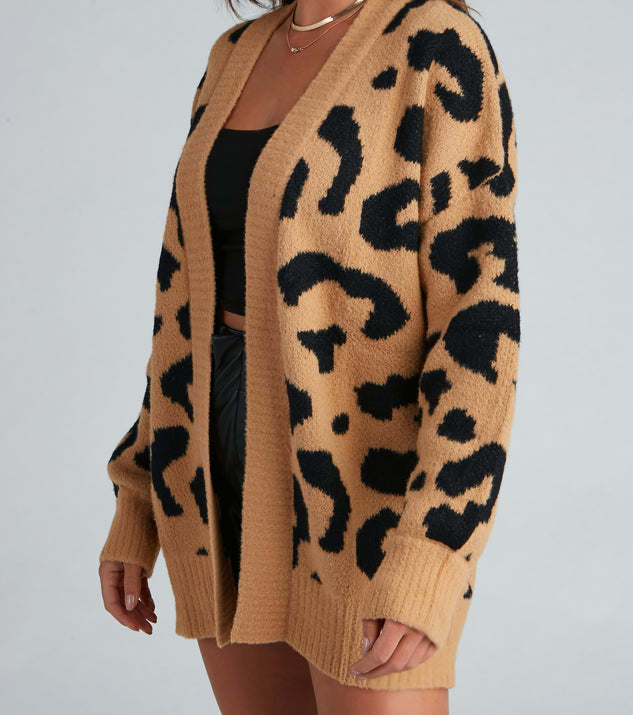 トップス Fake As Flowers Bobby Leopard Cardigan Sundry Leopard Boxy Cardigan in Cream/Sorbet Leopard | Bailey/44