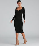 Sweetest Frame Long Sleeve Midi Dress