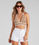 Sassy Stripes Knit Halter Top is a trendy pick to create 2023 festival outfits, festival dresses, outfits for concerts or raves, and complete your best party outfits!