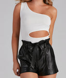 With fun and flirty details, Stylish Cuts One Shoulder Sweater Top shows off your unique style for a trendy outfit for the summer season!