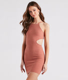 Whatever Rib Takes Cutout Mini Dress