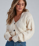 With fun and flirty details, Cold Weather Cable Knit Cardigan shows off your unique style for a trendy outfit for the summer season!