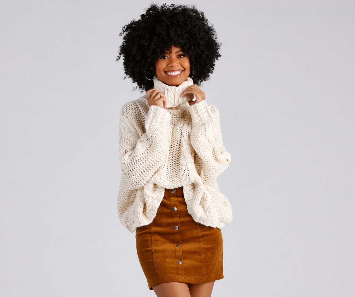 All The Cozy Vibes Cable Knit Sweater