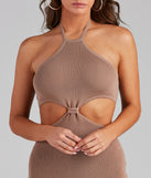 Tropic Like It's Hot Halter Midi Dress for Homecoming 2022, Winter Formal Dances, Holiday Dress, Military Balls, Bridesmaids, Wedding Guests, and Prom
