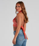 With fun and flirty details, Main Squeeze Striped Halter Wrap Top shows off your unique style for a trendy outfit for the summer season!