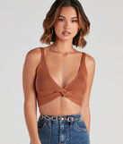 With fun and flirty details, Fell For You Knit Twist Bra Top shows off your unique style for a trendy outfit for the summer season!