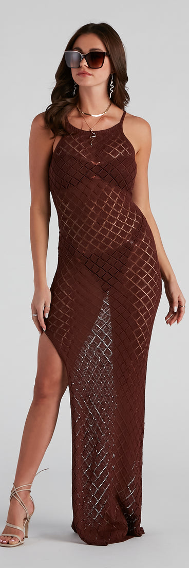 Sunshine Lover Crochet Maxi Coverup