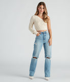 With fun and flirty details, One Shoulder Bliss Crop Sweater shows off your unique style for a trendy outfit for the summer season!