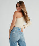 With fun and flirty details, One Shoulder Bliss Crop Sweater shows off your unique style for a trendy outfit for the summer season!