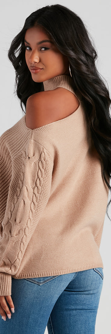 With fun and flirty details, Warm Embrace Cable Knit Sweater shows off your unique style for a trendy outfit for the summer season!