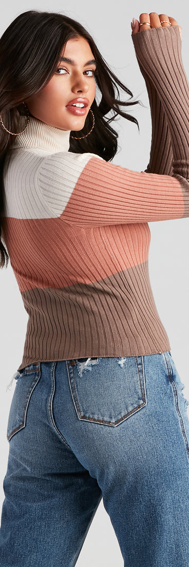 With fun and flirty details, Latte To Love Turtleneck Sweater Top shows off your unique style for a trendy outfit for the summer season!