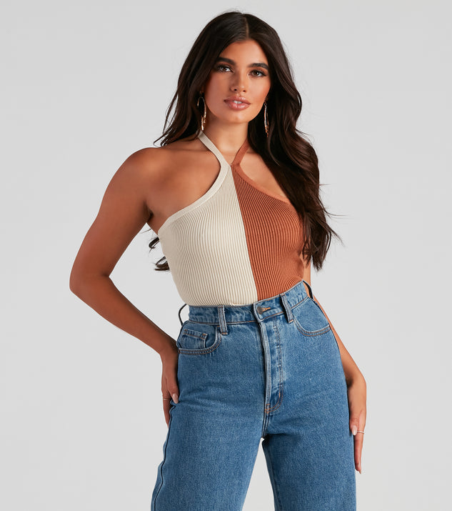 Dress up in Two Moods Sweater Knit Halter Top as your going-out dress for holiday parties, an outfit for NYE, party dress for a girls’ night out, or a going-out outfit for any seasonal event!