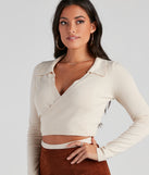 With fun and flirty details, Wrap My Mind Around Knit Sweater shows off your unique style for a trendy outfit for the summer season!