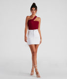 With fun and flirty details, Sleek Basic One-Shoulder Crop Top shows off your unique style for a trendy outfit for the summer season!