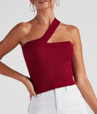 With fun and flirty details, Sleek Basic One-Shoulder Crop Top shows off your unique style for a trendy outfit for the summer season!