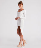 Pearl-Fect Pick Sweater Maxi Dress
