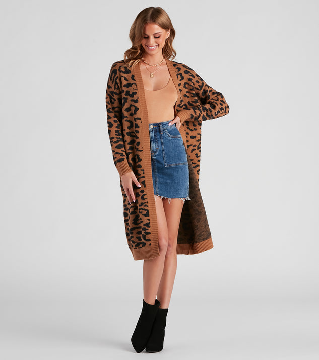 The trendy Into the Wild Leopard Duster Cardigan is the perfect pick to create a holiday outfit, new years attire, cocktail outfit, or party look for any seasonal event!