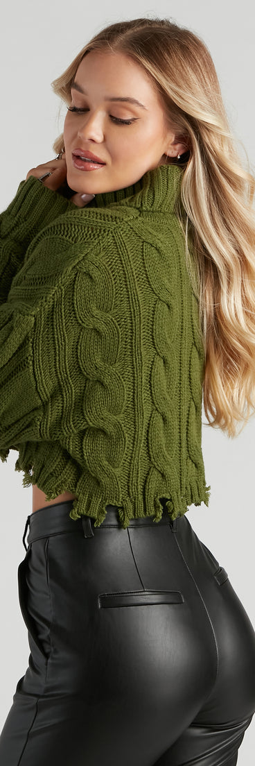 With fun and flirty details, Cozy In Cable Knit Turtleneck Sweater shows off your unique style for a trendy outfit for the summer season!