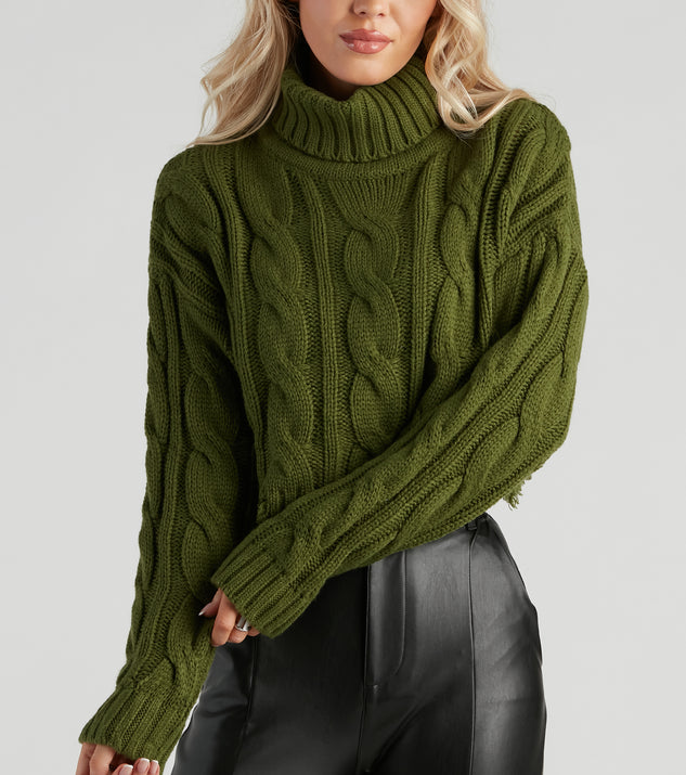 Cozy In Cable Knit Turtleneck Sweater | Windsor