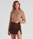 The trendy Turn-Heads Lace Up Crop Sweater is the perfect pick to create a holiday outfit, new years attire, cocktail outfit, or party look for any seasonal event!